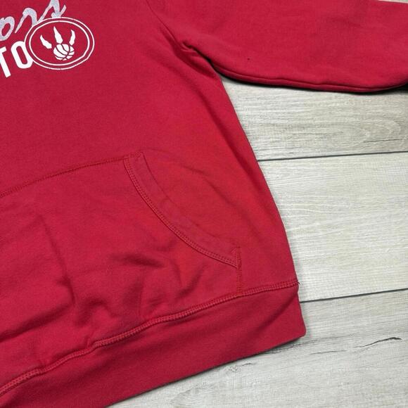 Mitchell & Ness Toronto Raptors Hoodie Red Men Sz M Script Logo Pullover Fleece - Picture 6 of 8